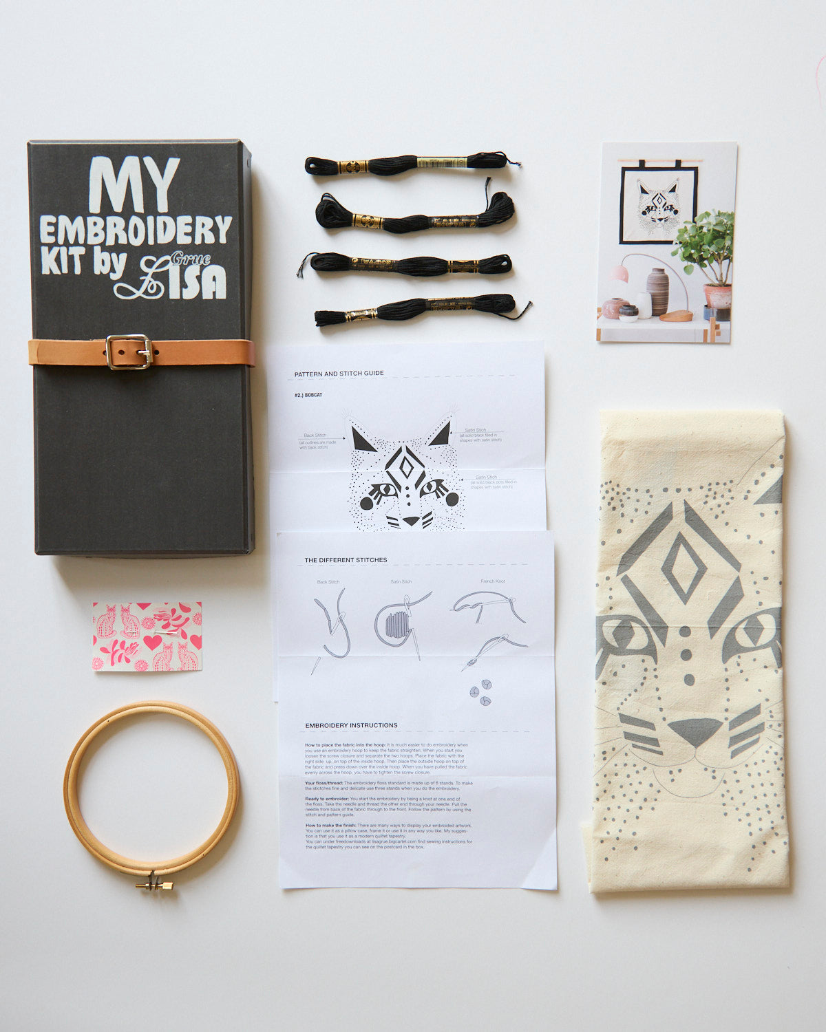 "My Embroidery Kit" - bobcat -Black