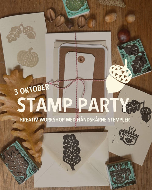 STAMP PARTY -  KREATIV WORKSHOP MED HÅNDSKÅRNE STEMPLER