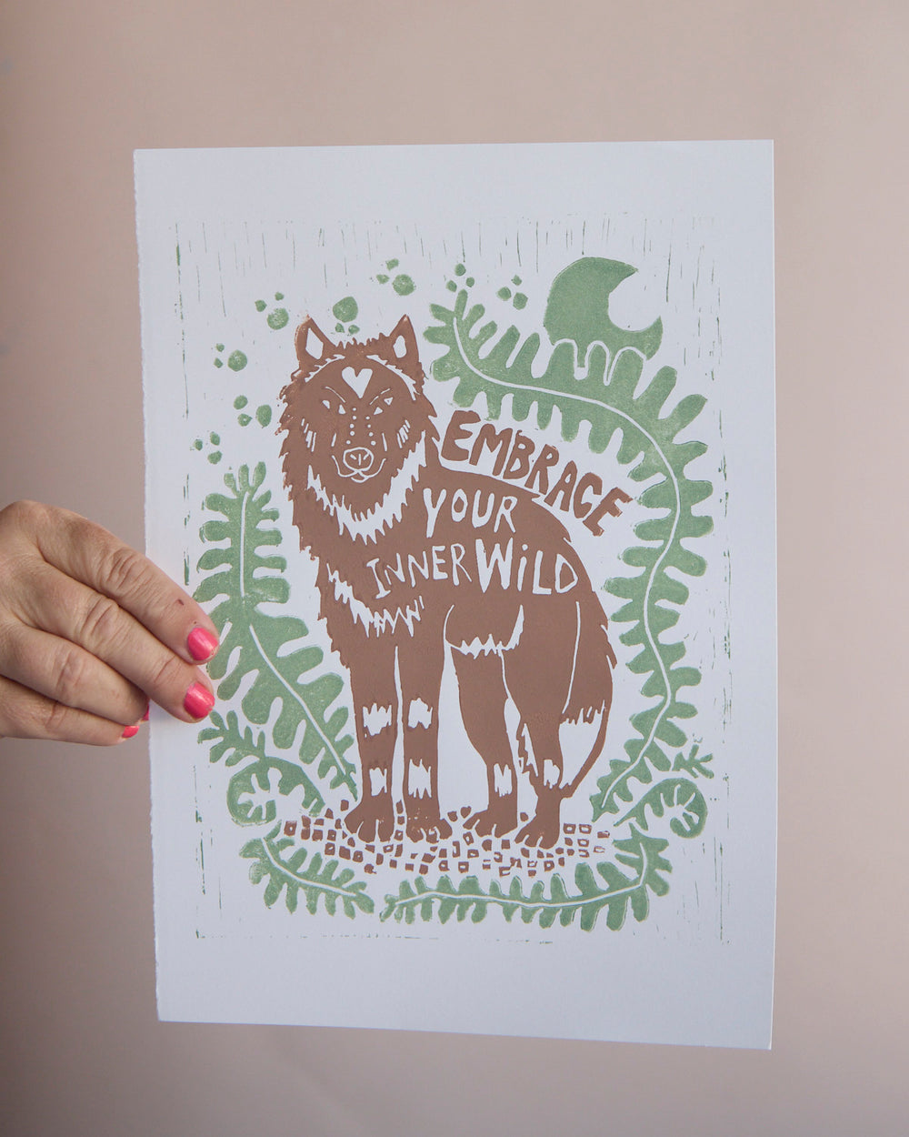 Imperfect Prints - Embrace you inner wolf - Green