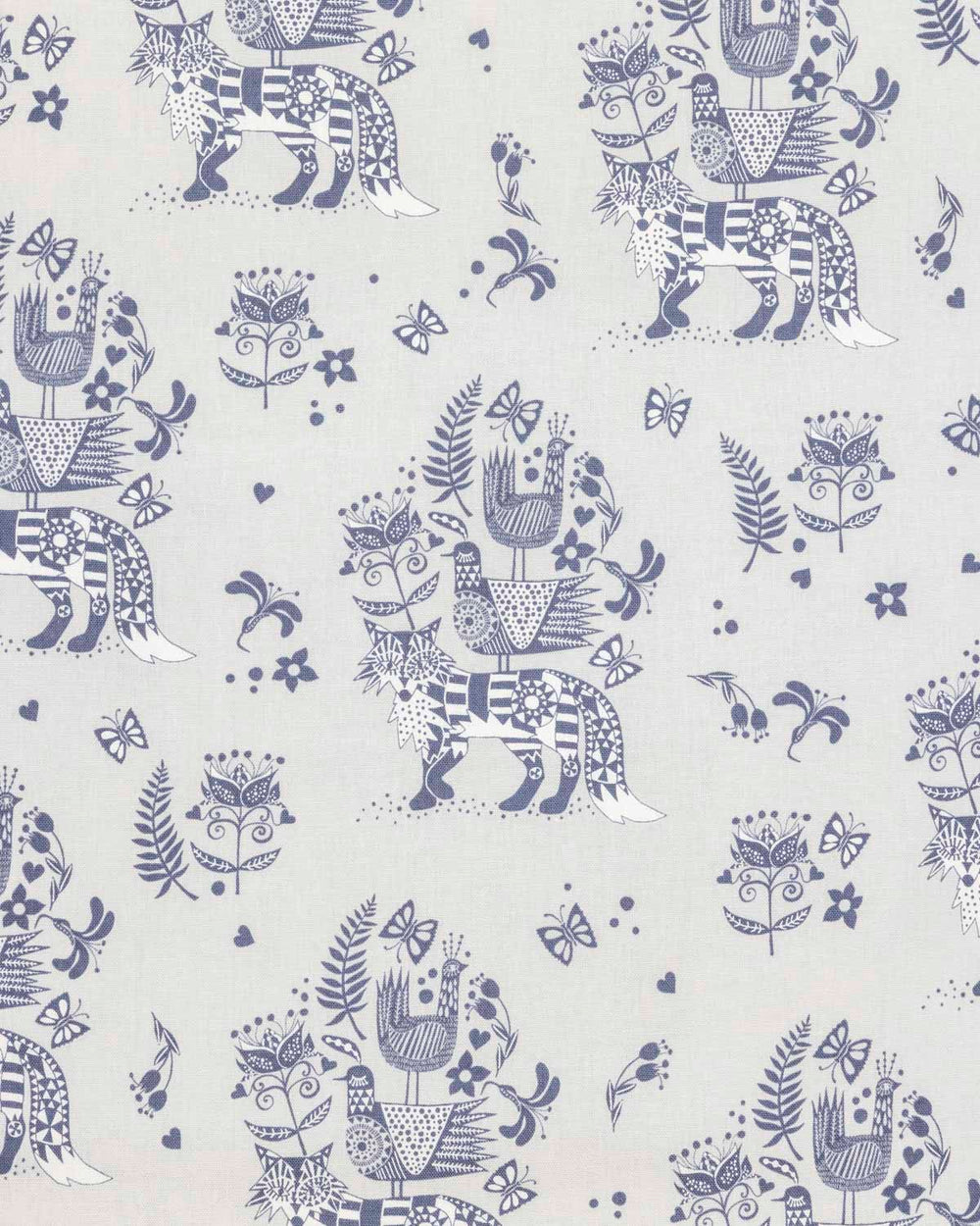 FOX blue - printed fabric