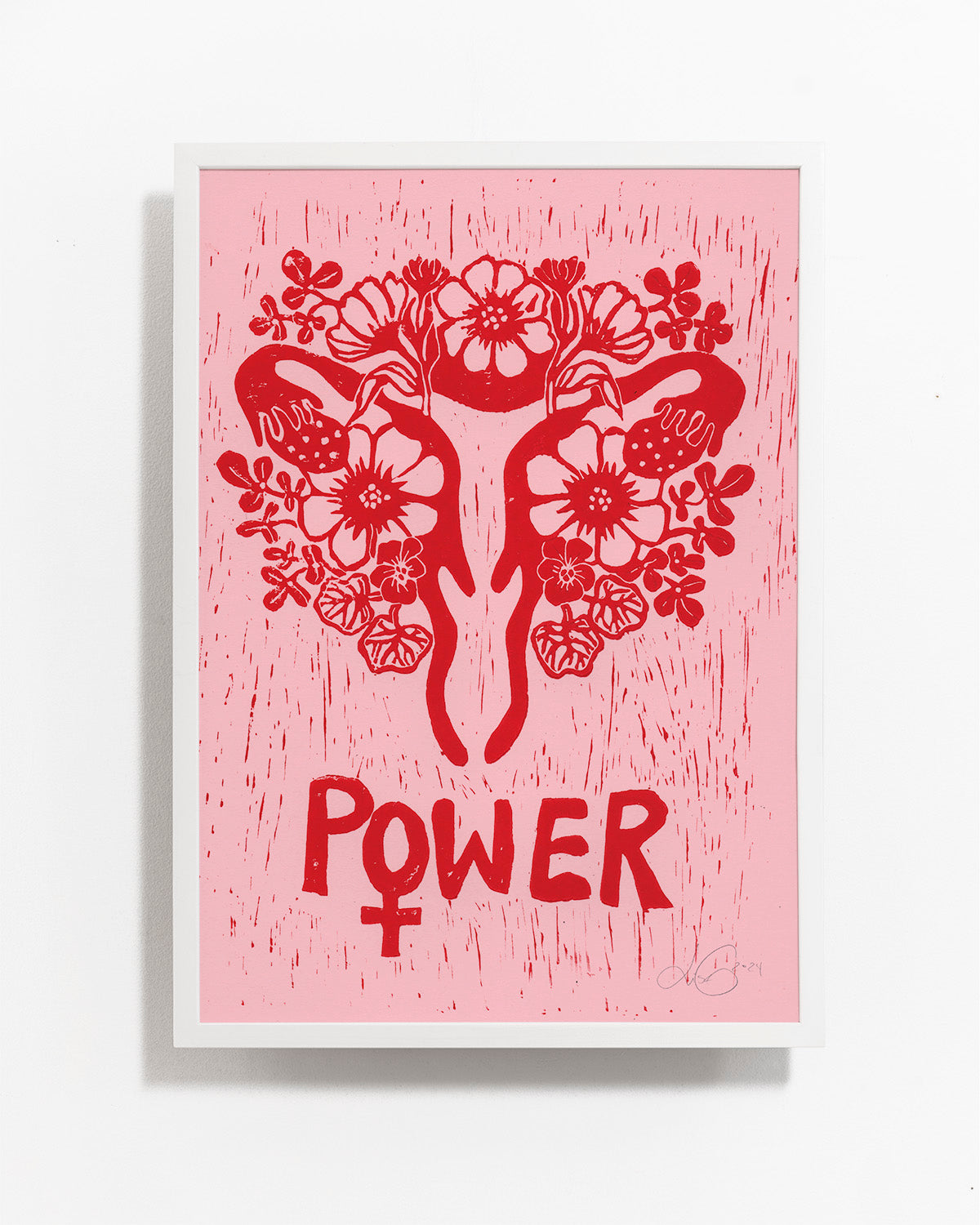 Power Woman - PINK on pink paper