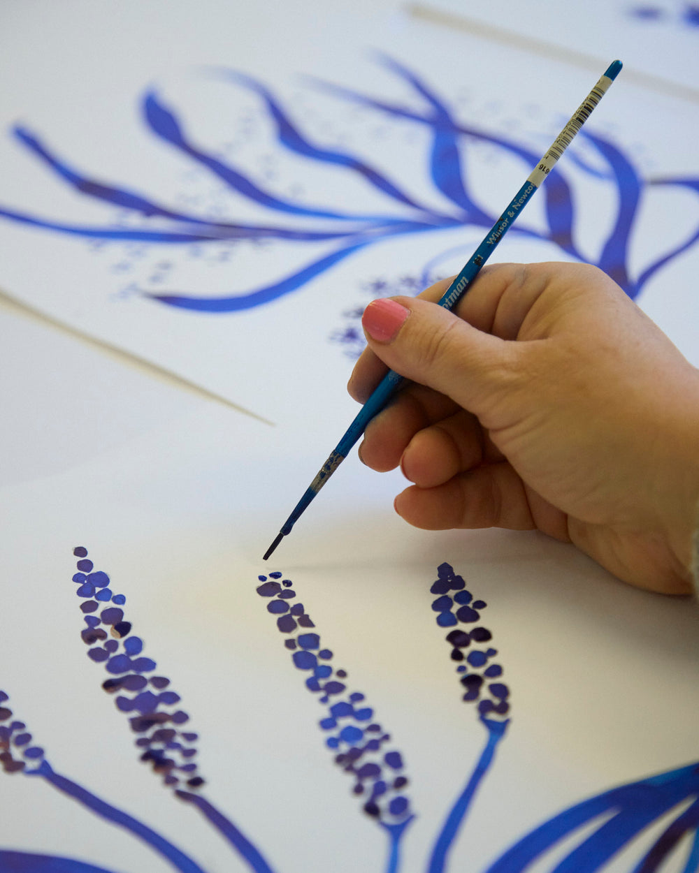 Originale tusch Illustrationer af Lisa Grue. - BLUE INK No. 2