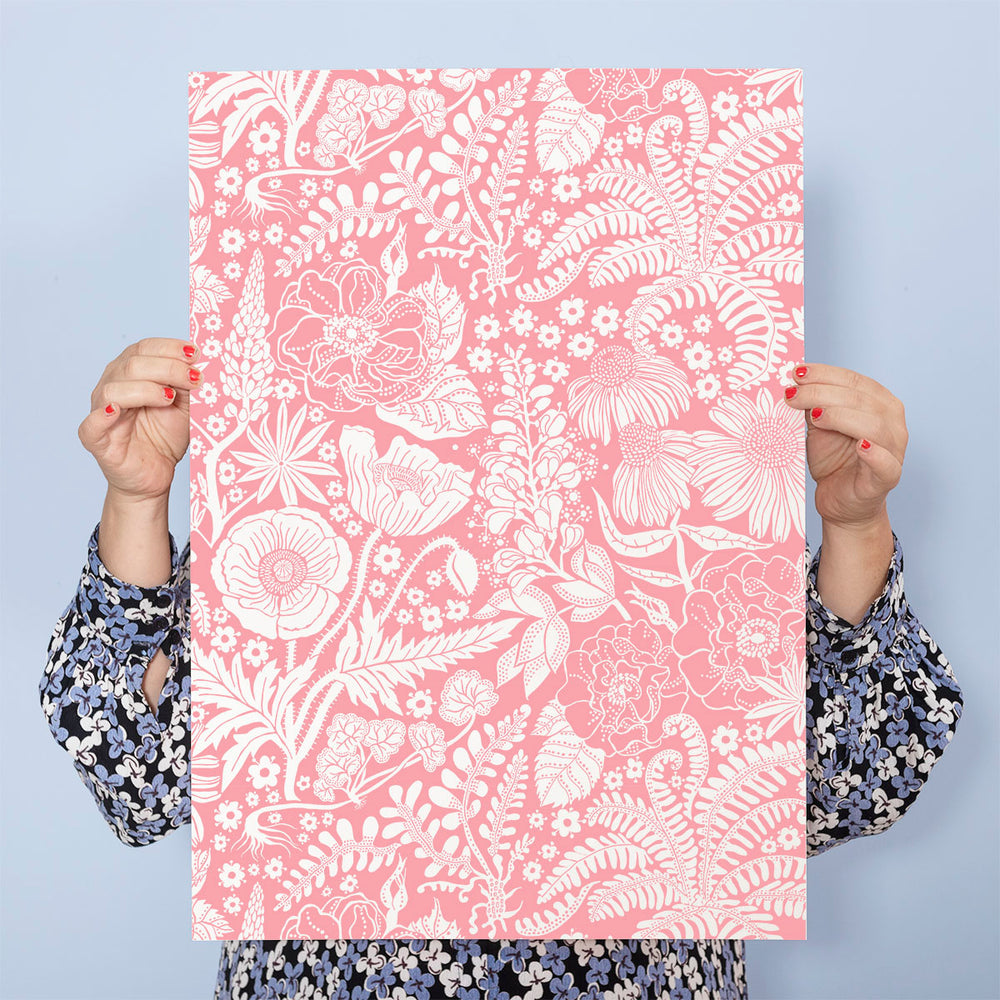 Gift wrap paper / Flower - pink 42x60cm